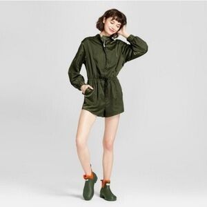 *NWT* Hunter for Target Olive Green Zip-Up Utility Romper, Size Small
